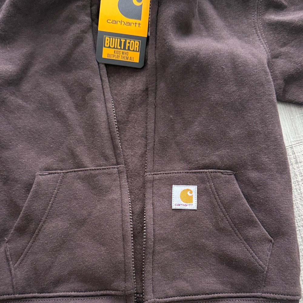 Carhartt Kids Dark Brown Zip-Up Hoodie - Picture 4 of 5